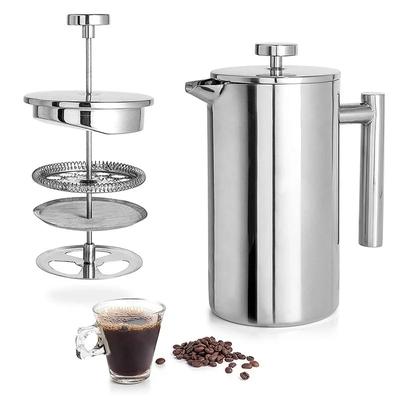 350/800/1000ML Cafeteira Prensa Francesa para Café Preparado à Mão Chaleira de Aço Inoxidável de Camada Dupla Isolada Cafeteira Manual para Café