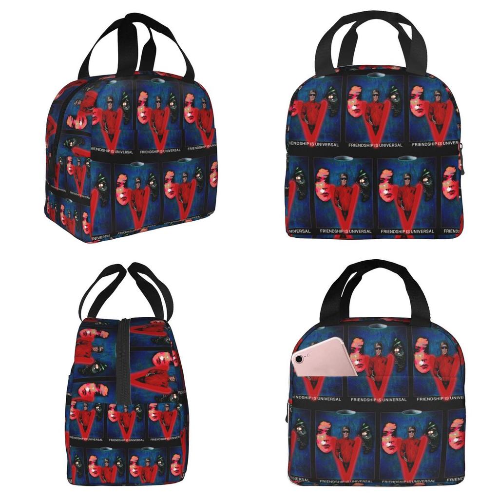 V La Bolsa de Almuerzo Aislada para Niños 'The Visitors' Refrigerador Escolar Termo para Comida Bolsa Tote Cajas de Almuerzo Portátiles Contenedor