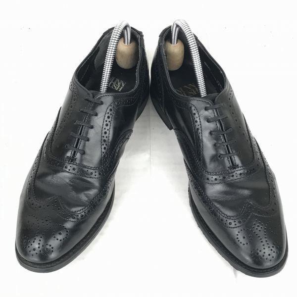 USA NUNN BUSH Vintage Leather Goodyear Wingtip [26.5/Black] Full Brogue Business(USED)