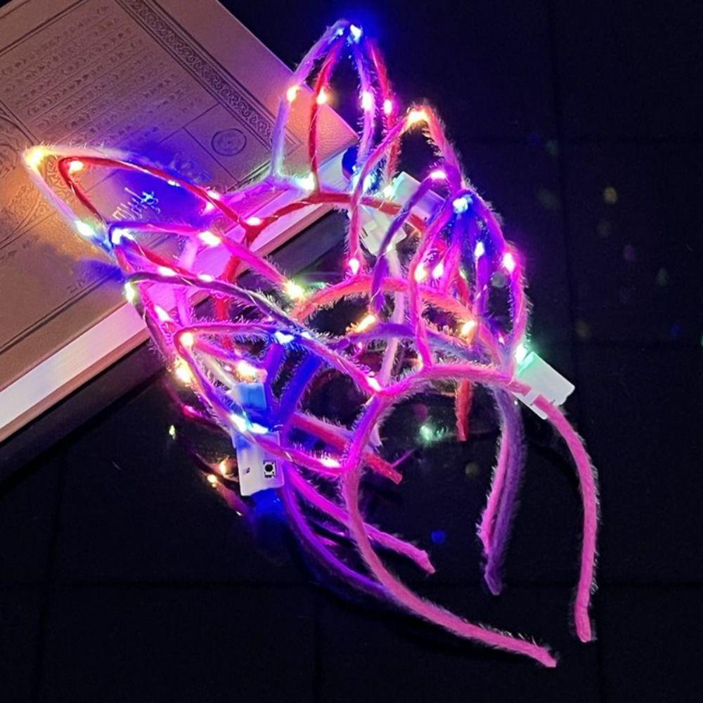 Concert Support Decoration Glowing Cat Ears Hair Band LED Rabbit Ears Headband  Kid