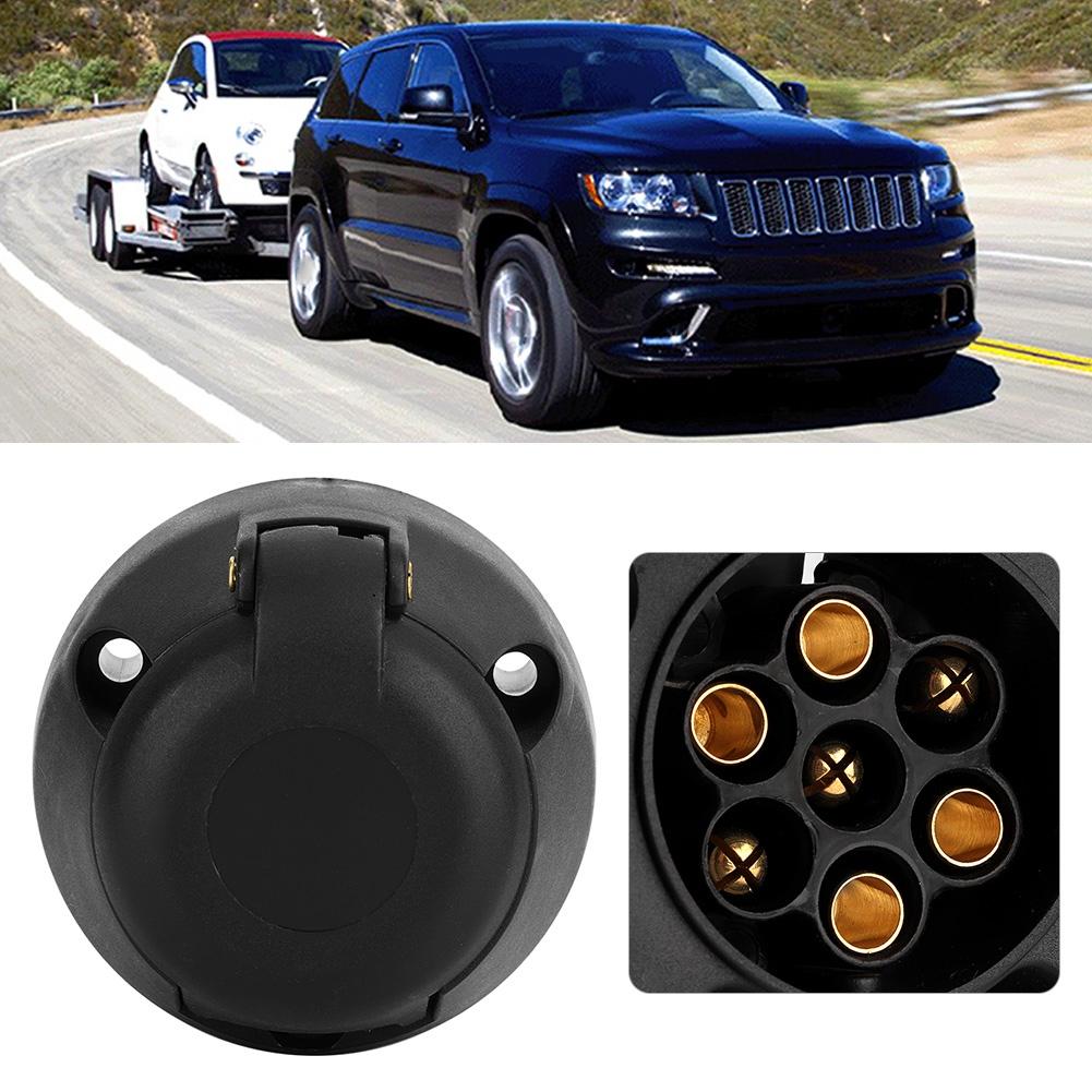 7 Pin 12V Black Plastic Car Trailer Socket Plug Adapter Connector Car Accessories