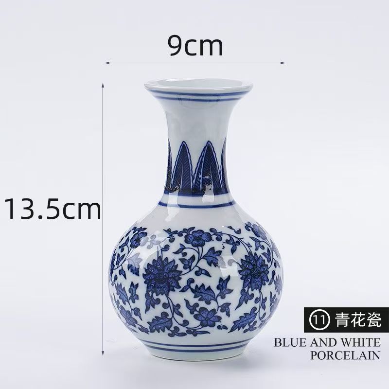 

Китайская ваза для цветов для дома Винтажная сине-белая фарфоровая ваза Керамическая ваза для цветов Украшение Антикварная Традиционная Shang Vase