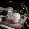 Vertical Stripe Candle Holder Clear Glass Candle Holder Tea Light Holder Centerpiece for Weddings Restaurant Parties