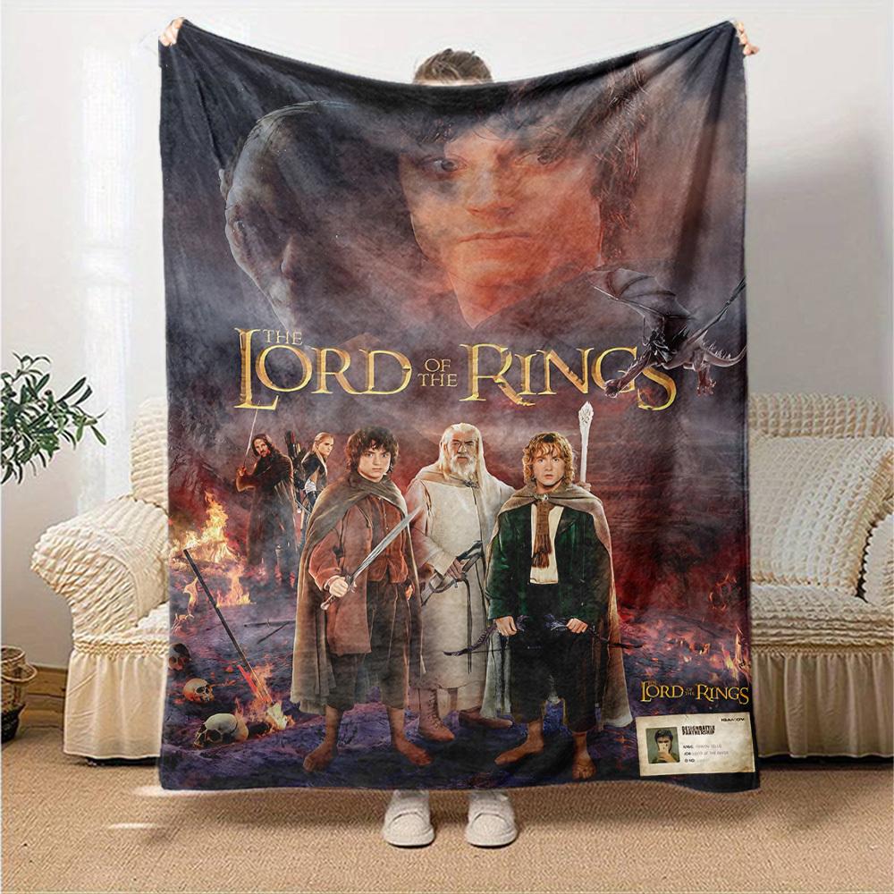 1pc Lord of the Rings Flannel Blanket Soft Warm Throw for Home, Office, Travel, All-Season Cozy Bedding GiftL1311