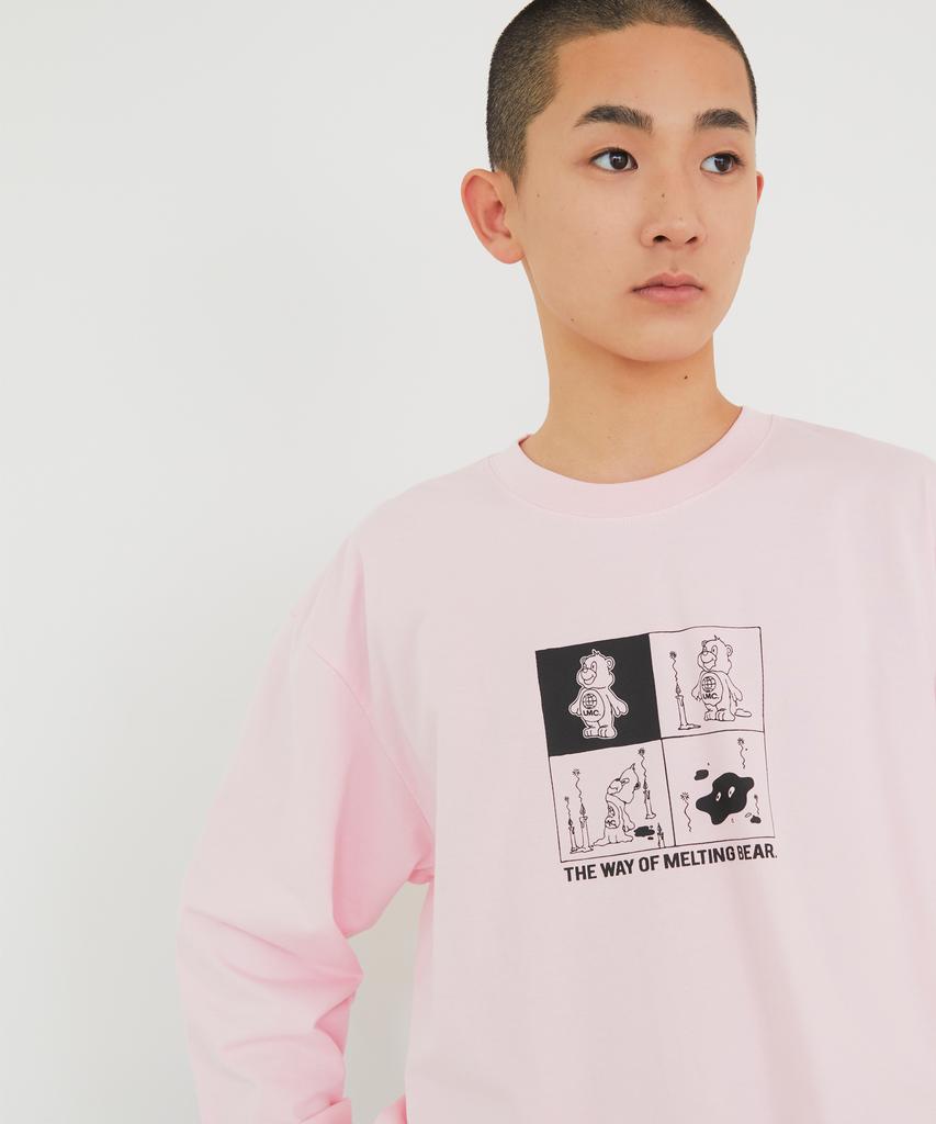 LMC Melting Bear Long Slv Tee Pink