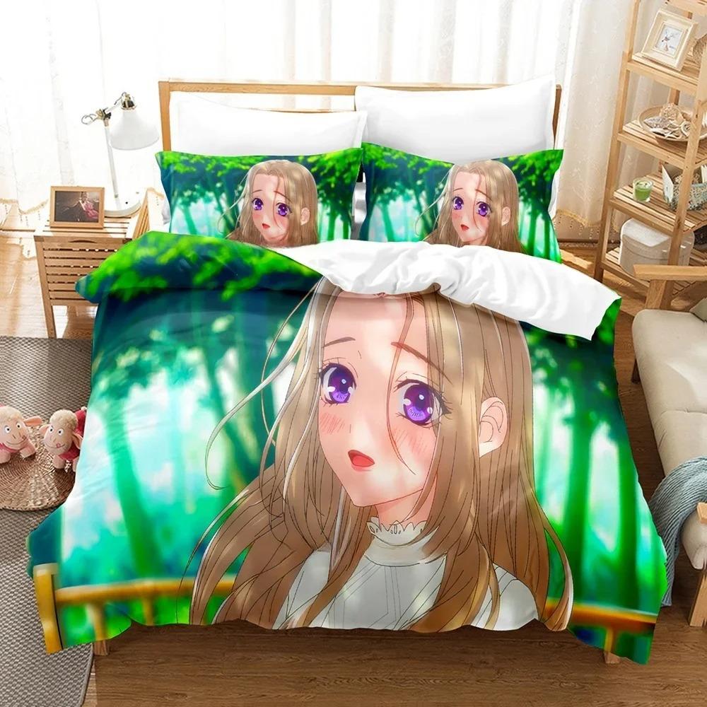 Comfortable Anime Print Bedding Set With Duvet Cover And Pillowcases Single Twin Full Queen King Sizes For Adults And Kids