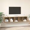 Wall Mounted TV Cabinet Set 2 pcs Artisan Oak Wood Based Material