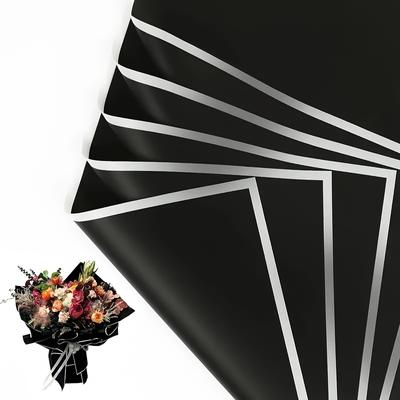 20 fogli, carta da regalo floreale impermeabile nera, bouquet di fiori freschi, confezione regalo, forniture per fioristi coreani, carta da regalo, carta velina