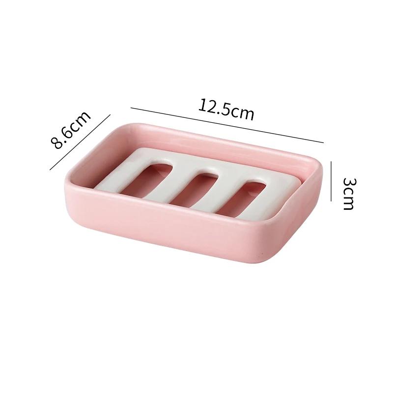 

Прямоугольные керамические мыльницы Креативные бытовые дренажные мыльницы Контейнеры для хранения ванных принадлежностей Полки для ванной