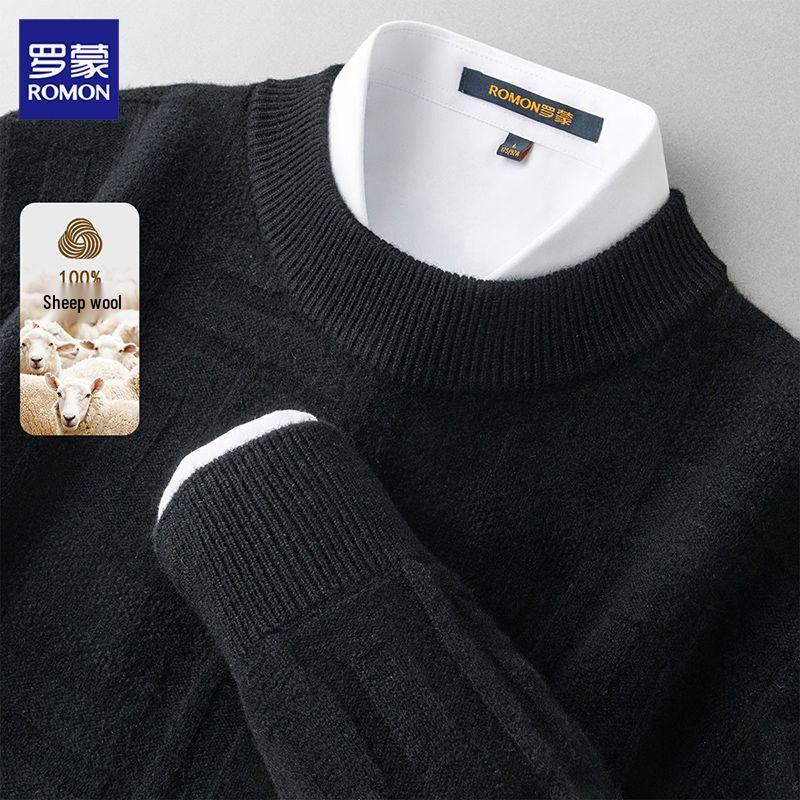 

Romensi Men s 100% Merino Wool Round Neck Sweater 2XL