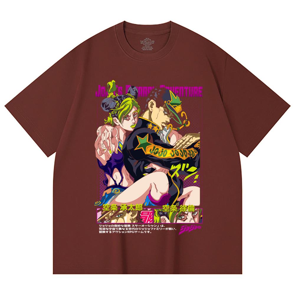 230 Gsm 100% Cotton Jojos Bizzare V1 Jotaro Jolyne Print Unisex Heavy Cotton T Shirt