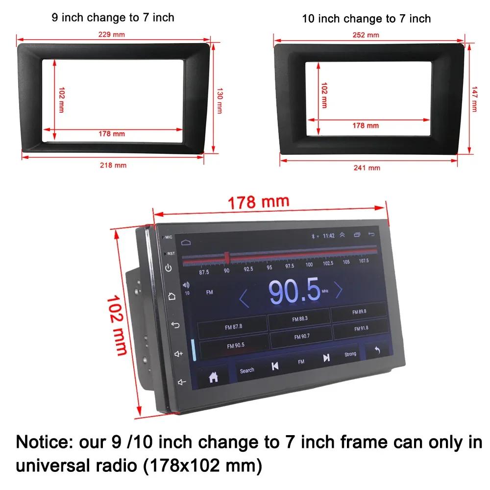 Vehicle Radio Fascia 9/10 Inch Frame Switch To 7 Inch 2 Din Car Radio Fascia Auto Audio Dash Kit Installation Frame Trim Bezel