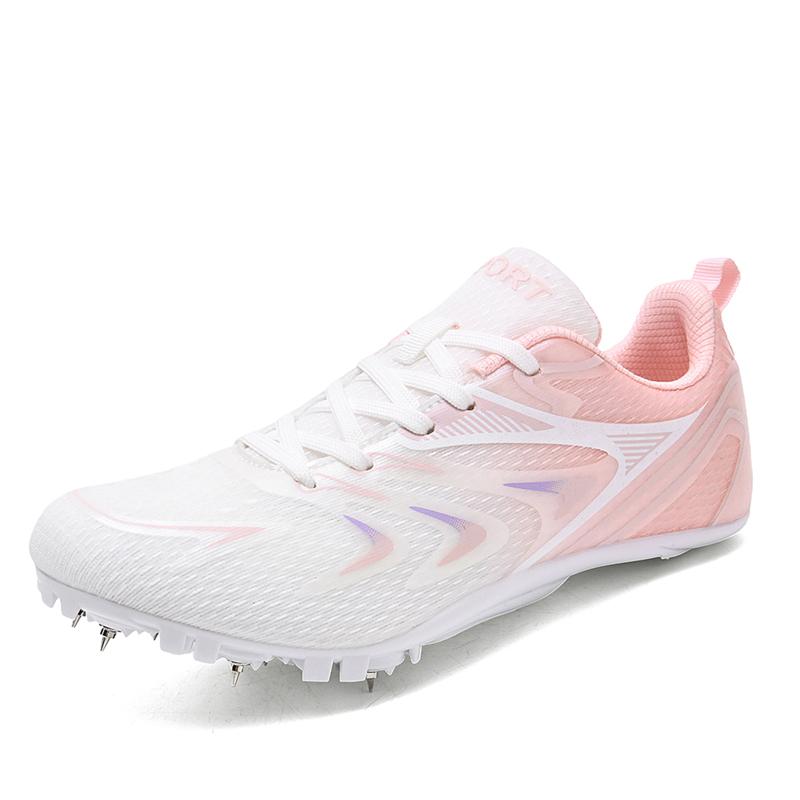 

Кроссовки для бега для мужчин и женщин Pro Runway Nails Нескользящие кроссовки для полевых тренировок Ультралегкие высококачественные кроссовки для спринта для мужчин 35 розовый