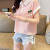 Large size fat mm texture pocket polo collar short-sleeved t-shirt women's summer new loose and thin meat cover top trendy