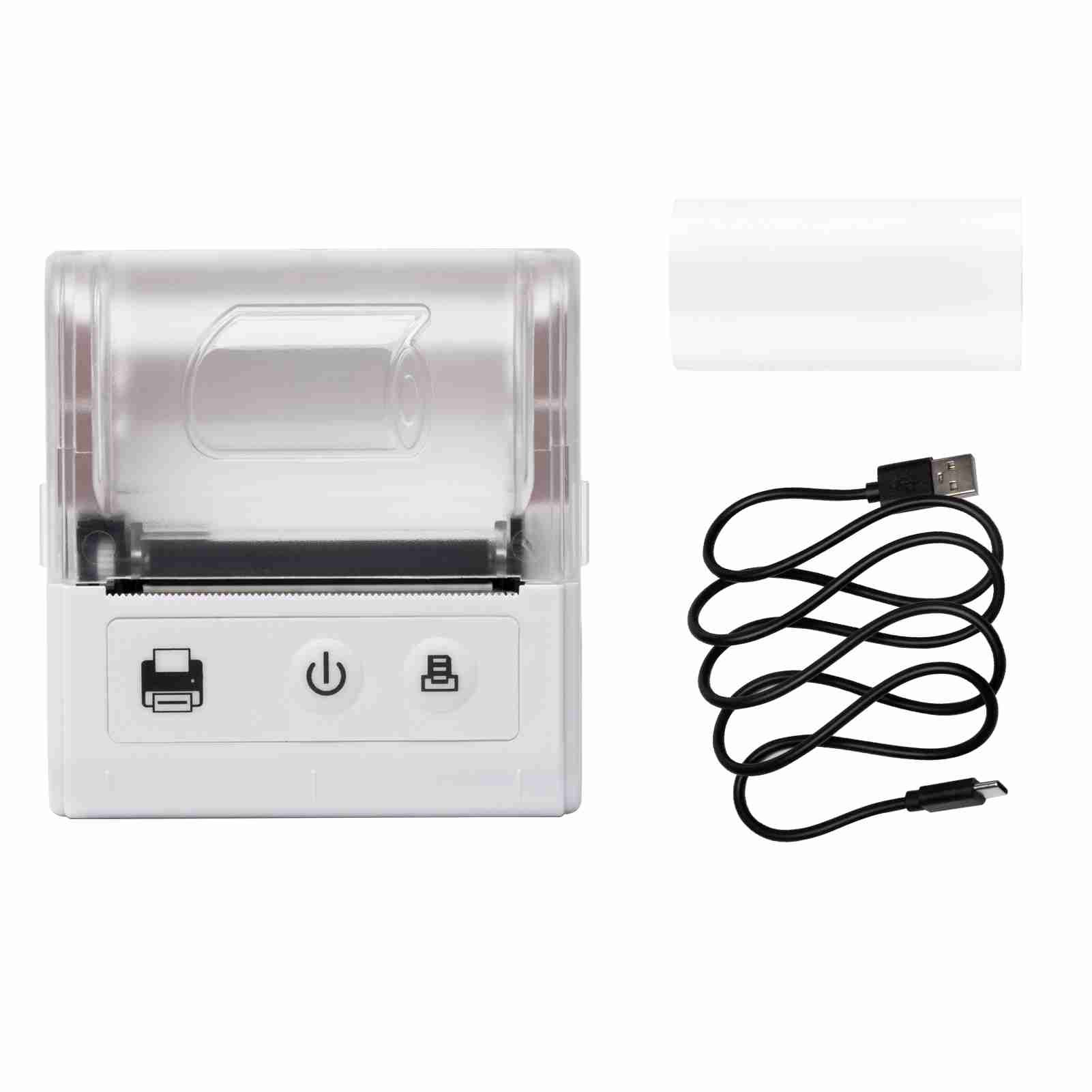 

Portable Mini Thermal Receipt Printer USB BT Connection 2 Inches 57mm Wireless Printer High Speed with 1 Roll Paper Inside білий