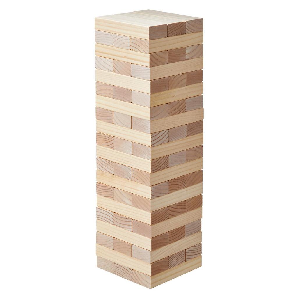 Tumbling Timber Toy 60 Blocks Giant Tumble Tower Blocks Game Pine Wood Bag