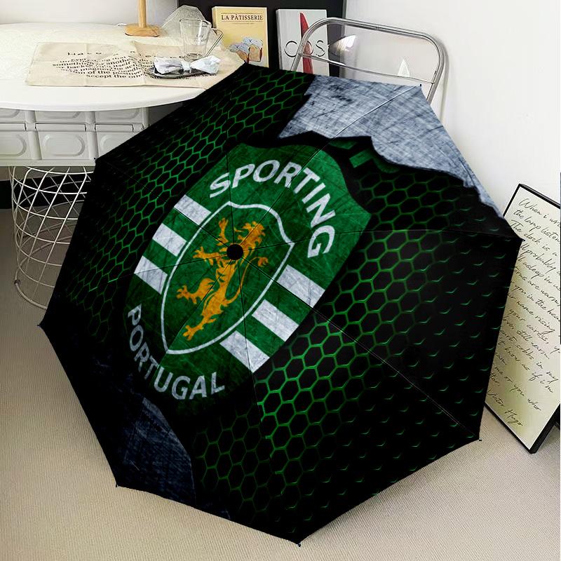 Sporting Portugal Crest Automatic Folding Umbrella - 8-Rib Travel Umbrella with Auto Open/Close & Portable Gifts for holidays or birthdays