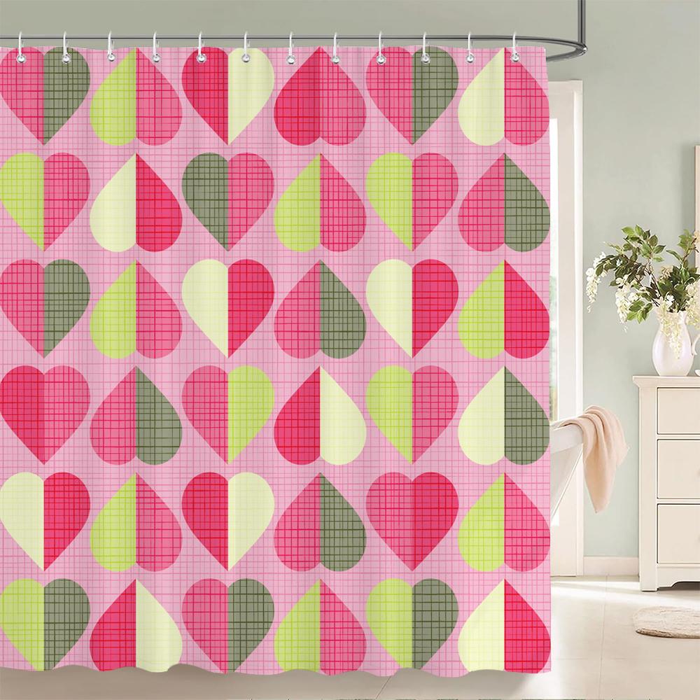 Romantic Pink 3D Shower Curtains Girls Bath Printing Bathroom Shower Curtain Waterproof Polyester Fabric Bath Curtain Decoration