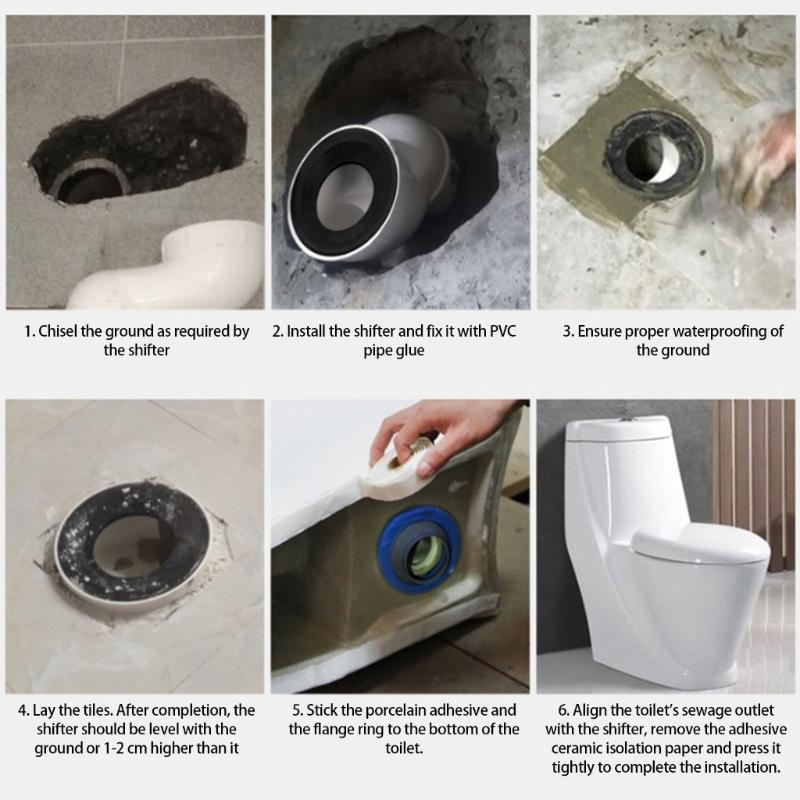 Bathroom Toilet Pipe Connectors Flush Offset Toilet Flange Fitting Change Place Connectors for Tub Waste Drain System