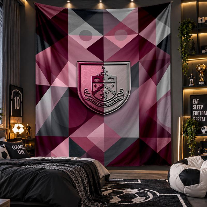 Wall Hanging Tapestry Burnley Football Print Cloth for Living Room Bedroom Home Decor