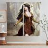 Female Elf Bedroom Curtains 2 Pieces Short Window Curtains for Living Room Partition Curtain Rods Curls Blinds Tentacles Blind