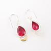 Pink Rubellite Gemstone 925 Solid Silver Jewelry Handmade Stylish Earrings 1.5" EE-162-1