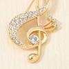 Women Brooch Sparkling Rhinestone Inlaid Musical Note Shape Anti-Exposure Buckle Suits Shirts Sweaters Bags Pin Outfit Accessory