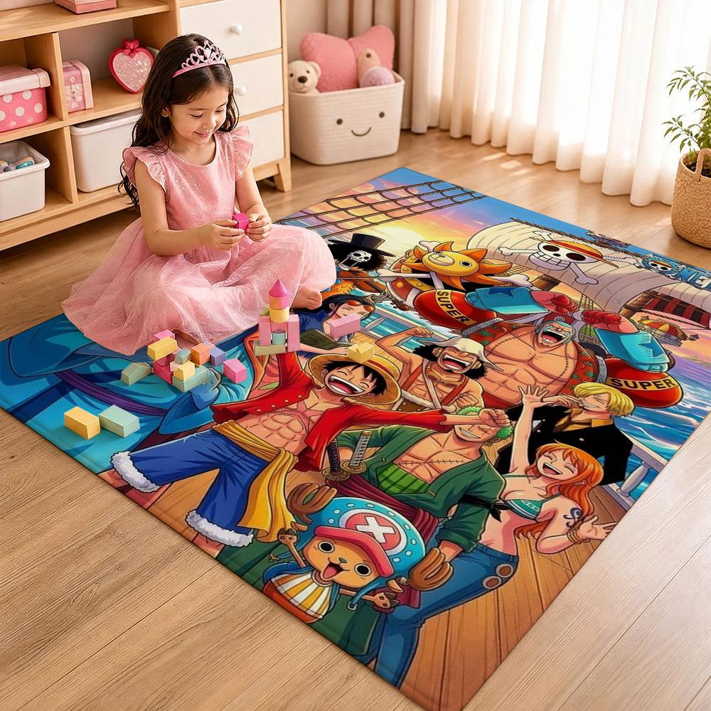 Straw Hat Pirates' Adventure Rectangular Rug Soft Nonslip Carpet For Living Room Play Area Hallway Home Decor Memorial Gift