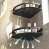 Estante de aleación de aluminio para champú Estante de baño Organizador de almacenamiento de maquillaje Estante de ducha Accesorios de baño Estante de esquina para pared sin taladro