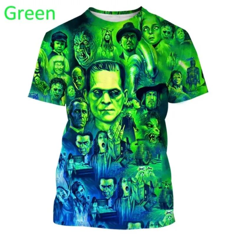 Klassischer Horrorfilm Frankenstein 3D-bedruckte T-Shirts für Männer/Frauen, Sommer-Hip-Hop-Trend, kurzärmeliges T-Shirt, übergroße Streetwear