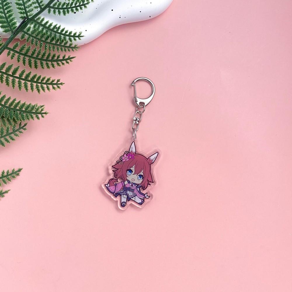 1/15 Stück Anime Figuren Pretty Derby Acryl Schlüsselanhänger Niedlicher Rucksack Anhänger Lustige Tasche Charms Zubehör Dekoration Feiertagsgeschenke
