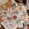 46pcs/box Hand Painted Plant Code Mini Boxed Stickers Guitar Skateboard Decoration Scrapbook Sticker Phone Case Decor