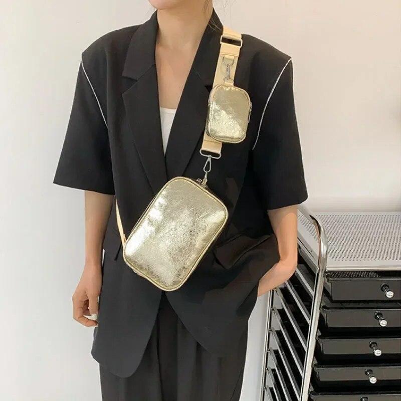 Retro Sequin Shoulder Bag New Women's Fashion Simple Messenger Tote Bag Square Bag Luxury Designer Handbag