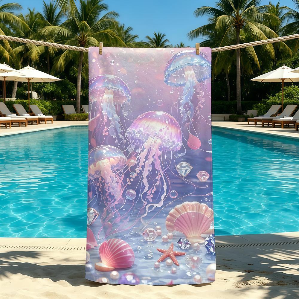 Quallen Meeres Handtuch Für Outdoor Camping Strandtuch Super Saugfähig Schnell Trocknend Sommer Handtuch
