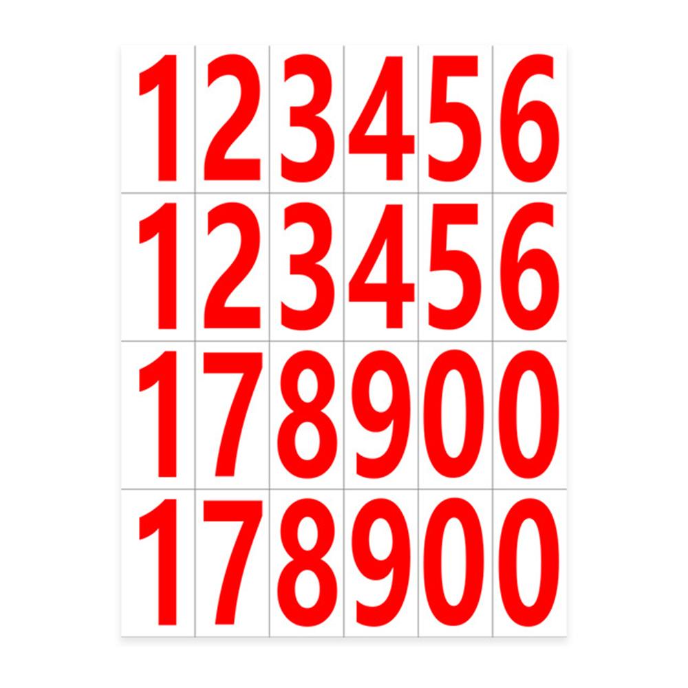

5 x 2.5cm Numeric Label Stickers 0.15mm Hot Melt Adhesive Label Stickers White Red