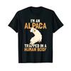 100% Cotton Funny Alpaca Lover Design Alpaca In a Human Body T-Shirt MEN WOMEN UNISEX T Shirts Size S-6XL