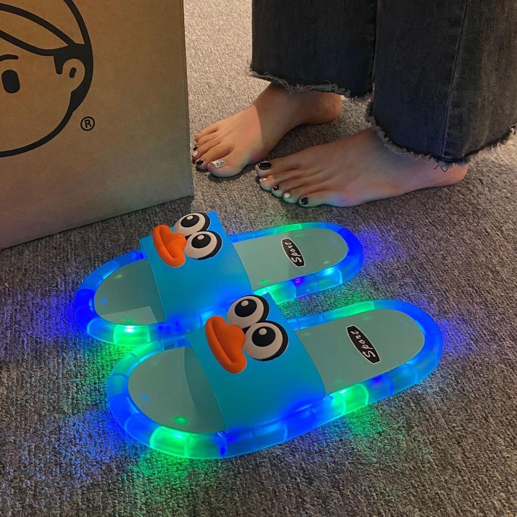 Women's Luminous Slippers, Non Slip Flat Bottom, Cool Sparkling Luminous Slippers, Couple and Good Friend Sandals, Women's Shoes