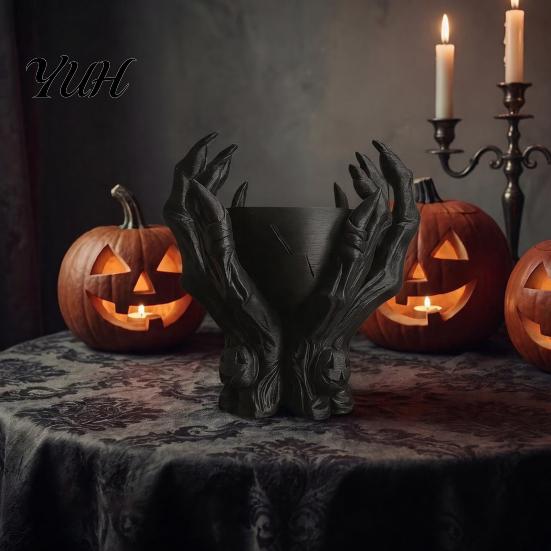 Stylish Trinket Container 3D Printed Gothic Demon Claw Dish, Devil Paw Decorative Mystery Style Home Decor Storage Bowl, Jewelry Key Holder