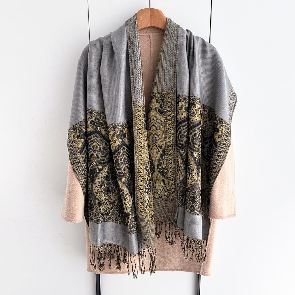 Luxury Scarf For Women Autumn Faux Cashmere Pashmina Shawl Wrap Warm Winter Shawl Design Print Female Foulard Stoles
