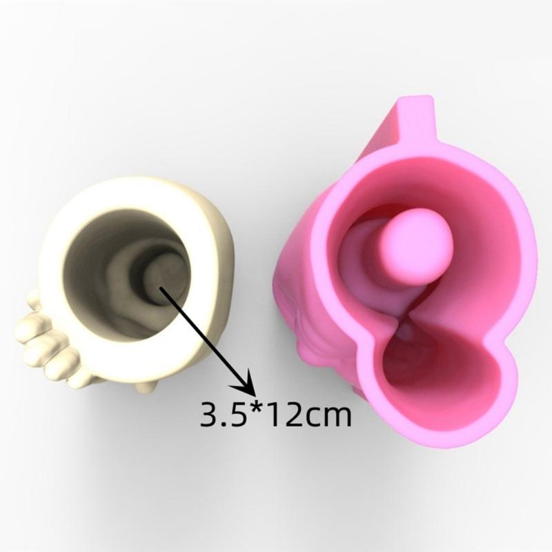 Blomsterpotte silikonform betongform skjermet menneskelig ansiktsform blomsterpotteformer sementform silikonmateriale for