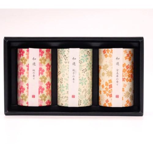 

Wa-Yu Assorted Incense Stick Set (Cherry Blossom, Osmanthus, and Gardenia Scents) Mini Size, Low Smoke, Includes Gift Wrapping, Perfect for Mourning,