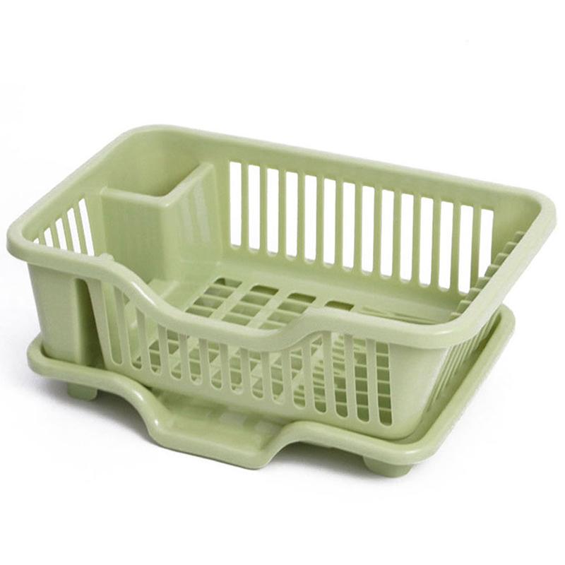 Kitchen Drain Rack Dishwasher Plastic Storage Box Water Filtering Dish Plate Bowl Holder Countertop Utensil Organizer