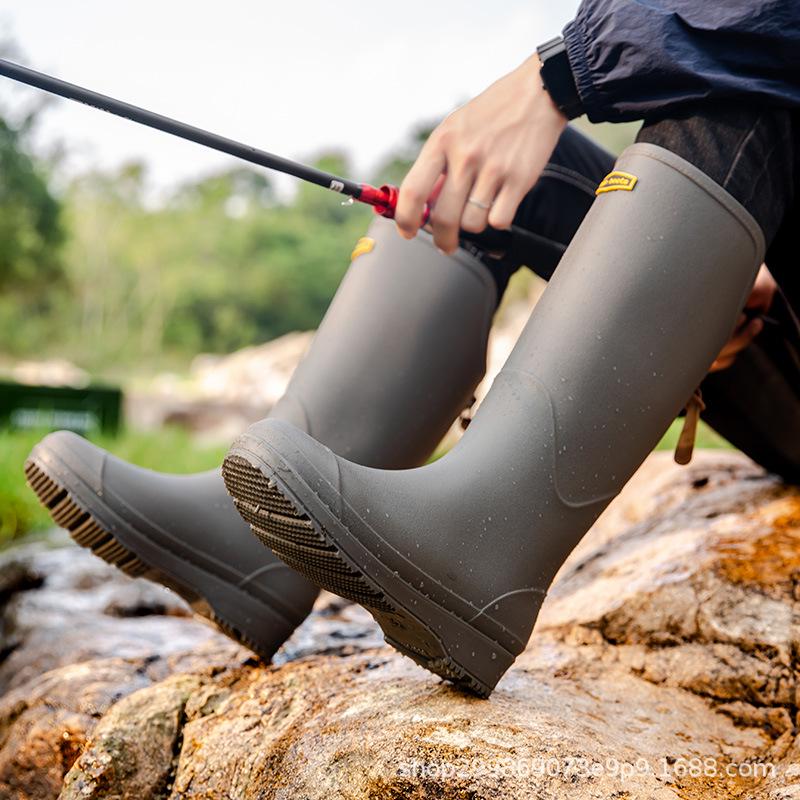 Thick-Soled High-Top Couple Rain Boots for Outdoor Activities