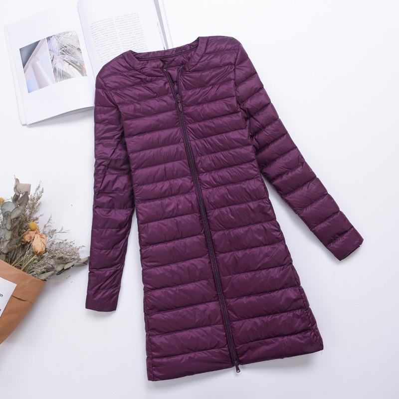 Womens Mid-Length Lightweight Down Jacket Inner Layer Slim Fit Casual Office Wear