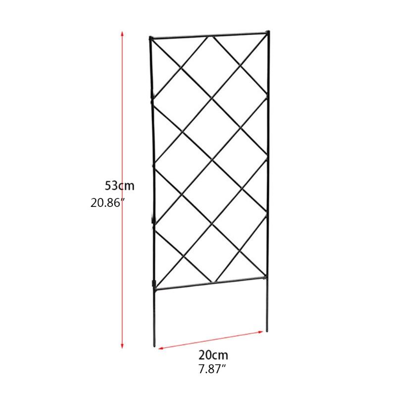 Black Metal Wire Lattice Grid Vines Climbing Trellis Panels Garden Plants Vines Flower Support Frame Decorative Fences