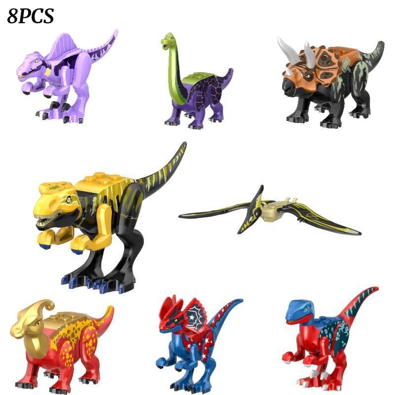 Bunte Jurassische Beutel-Dinosaurier Bausteine 8 Sorten Intelligentes Spielzeug
