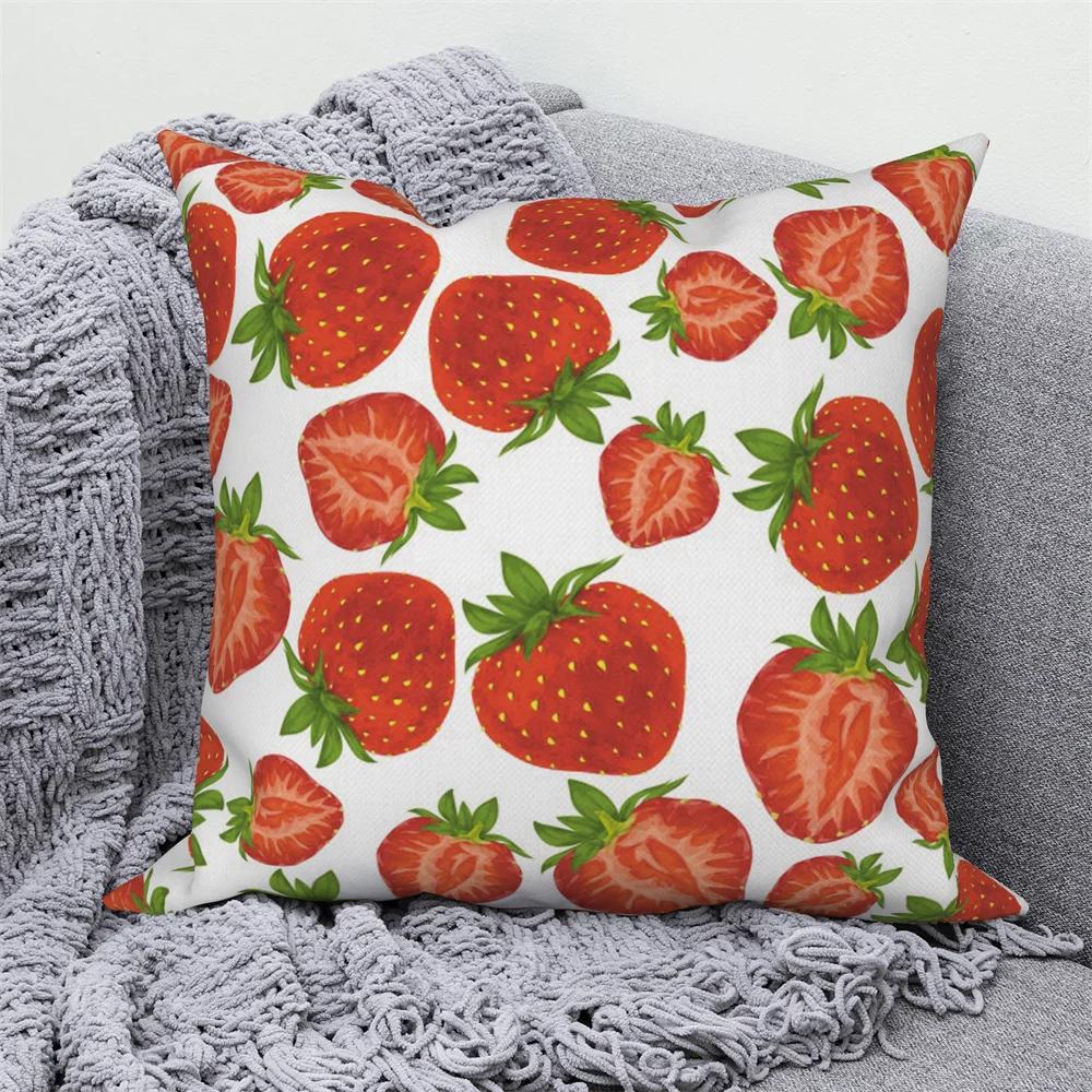 Fruit Print Pillowcase  Summer Home Decor Cushion Cover Sofa Car  Throw