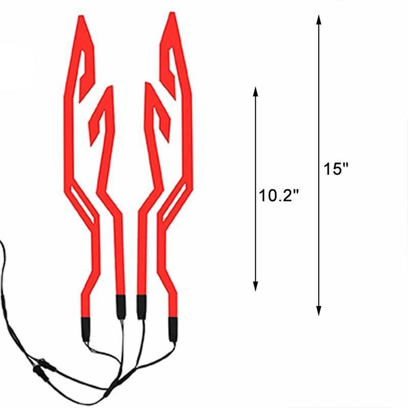 1 Set Waterproof Motorcycle Bike Helmet LED Cold Light Strip EL Sticker 4 Flashing Warning Lights Night Riding Helmet Kit