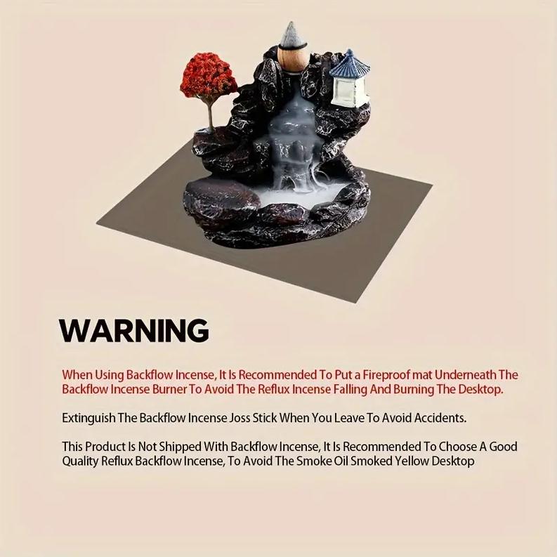 Backflow rökelsehållare Vattenfall rökelsebrännare Heminredning Aromaterapiprydnad rökelsestrutar med backflow rökelsestrutar