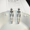 Zinc Zinc Alloy Skeleton Earrings Hip Hop Imitation Human Bone Earrings Aesthetic Halloween Earrings  Gift